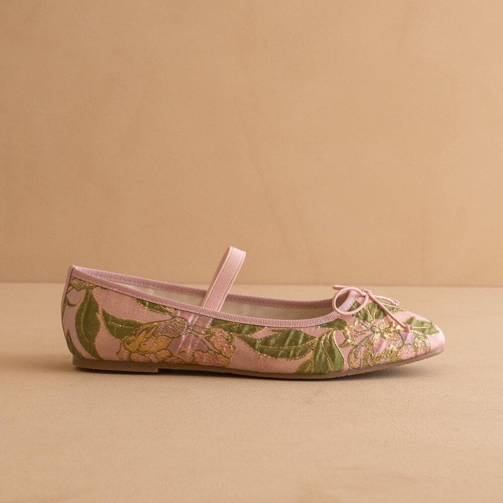 Rose Garden Floral Jacquard Tapestry Mary Jane Flats - Oasis Society - Picture 6 of 6